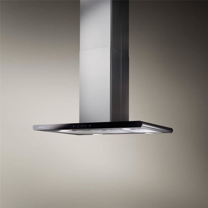 Hotte Cuisine Elica Ilot Galaxy Island Noir Inox 90 Cm Achat Vente Hotte Cdiscount