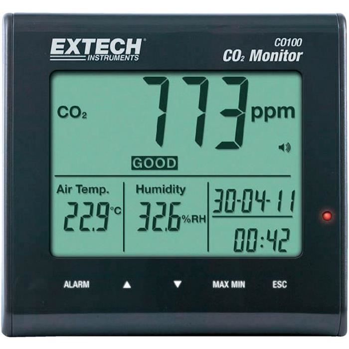 Testeur de qualité de l'air Extech CO100