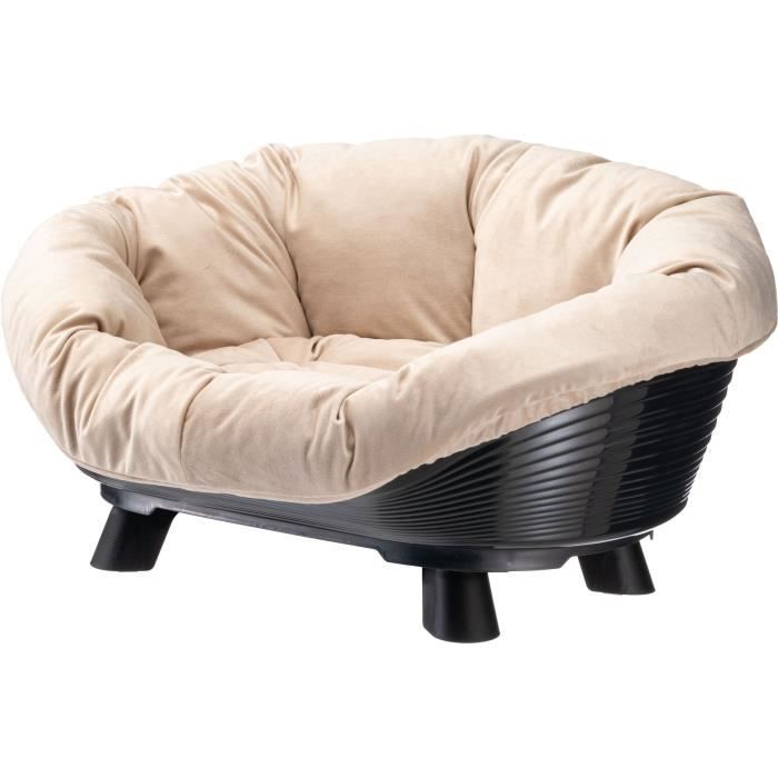 Panier corbeille coussin noir - Taille M - 64 x 48 x 25 cm - FERPLAST