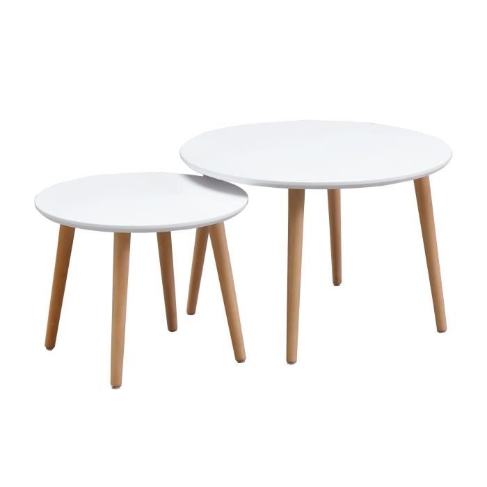 Finlandek 2 Tables Basses Gigognes Rondes Inkeri Scandinave