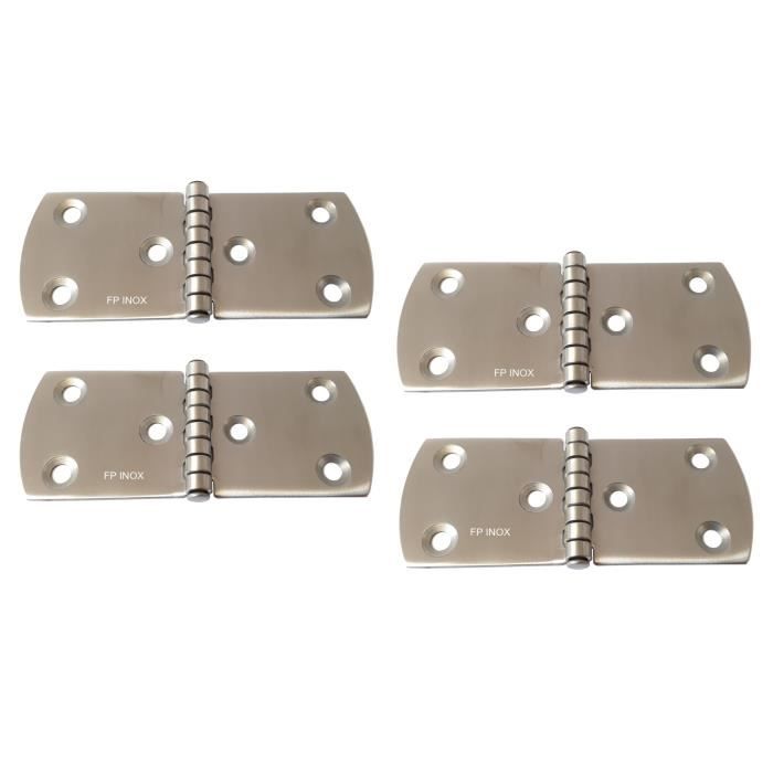 Lot De 2 Charnières Inox 116x40mm – épaisseur 4mm, Marque FP INOX, Pour Portes Ou Coffrets