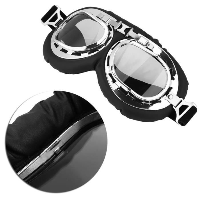 Lunettes De Protection Vintage Pour Scooter, Moto - Monture Cuivre, Bandeau Réglable - Anti-UV, Anti-vent, Anti-poussière