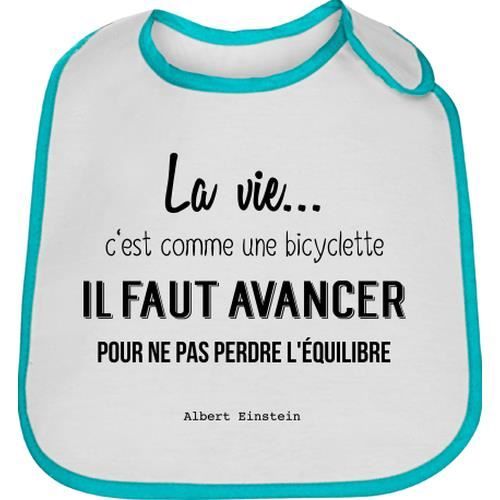 Bavoir Bebe Bleu Citation Einstein Cdiscount Puericulture Eveil Bebe