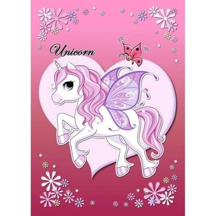 Plaid Polaire Licorne - couverture polaire