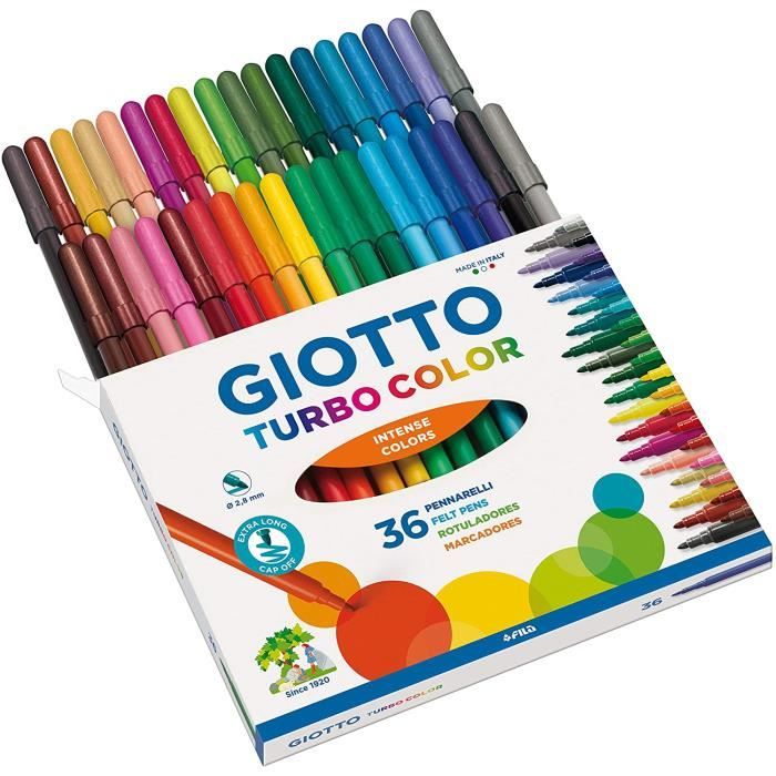 Giotto Turbo Color Marqueurs en Cas De 36 Couleurs