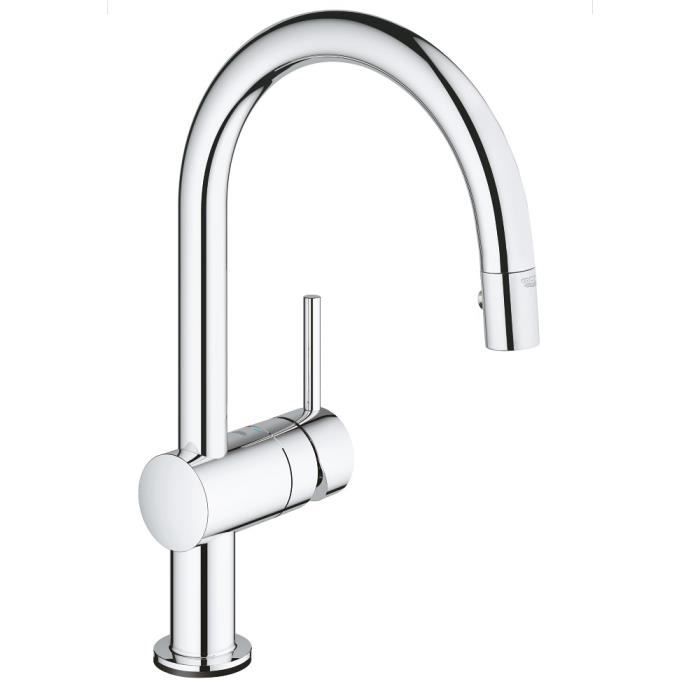 Grohe Mitigeur Evier Electronique Minta Touch Bec En C Avec Douchette Extractible Chrome Achat Vente Robinetterie De Cuisine Grohe Mitigeur Evier Electronique Minta Touch Bec En C