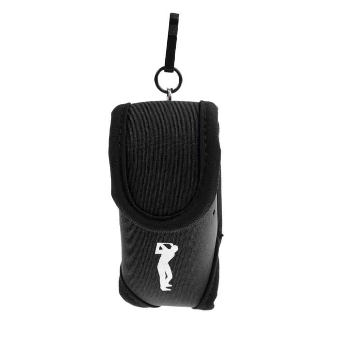 élastique néoprène mini sac de taille pochette utilitaire porte-balles de golf tees clip-on avec crochet noir