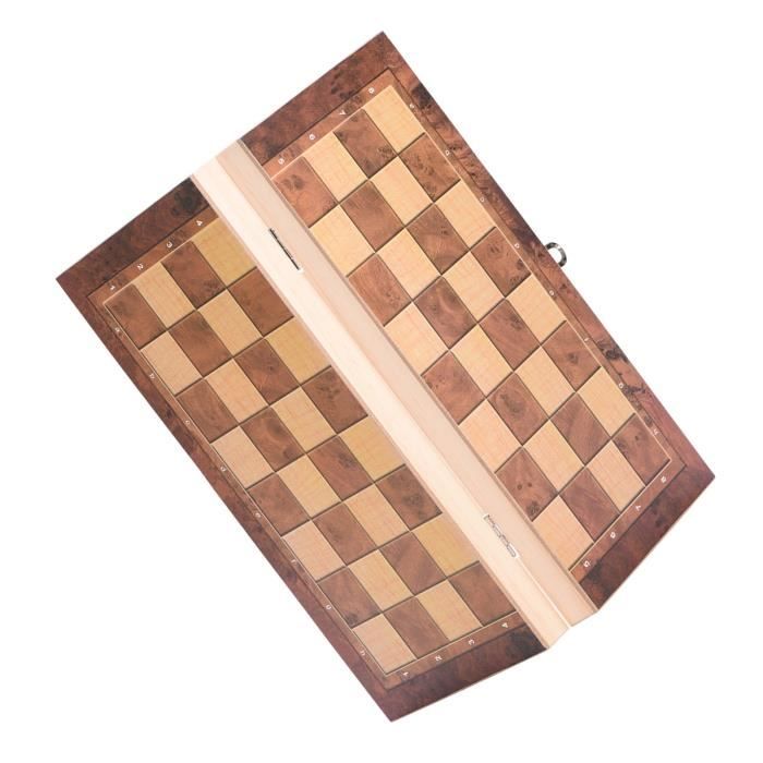 Échiquier En Bois 2 En 1 Magnétique Et Pliable – Jeu D'échecs Et Dames Voyage, Cadeau Familial Parfait Pour Adulte Et Enfant
