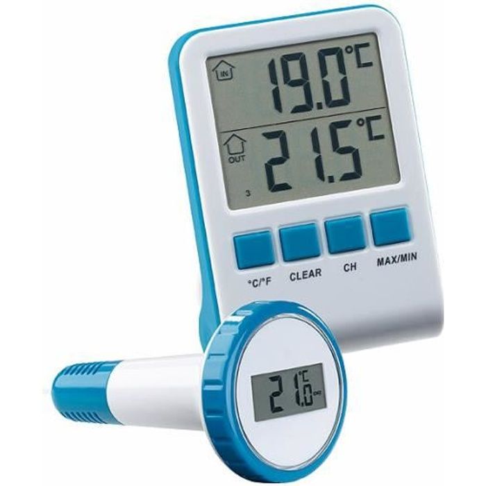 Thermomètre numérique de bassin et de piscine avec récepteur radio LCD, IPX8