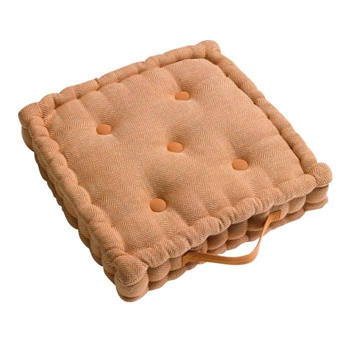 Coussin matelas Zena cognac Les Ateliers du Linge 40 X 40 X 7 COGNAC Coussin matelas Zena cognac Les Ateliers du Linge 40 X 40 X 7 COGNAC