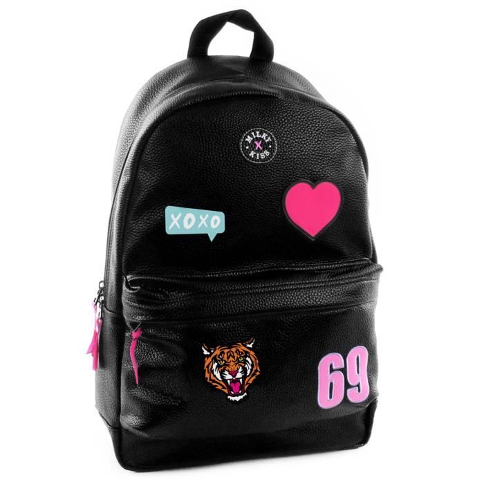 Sac dos cr ateur Milky Kiss noir tiger 39x24x11 cm Q1900