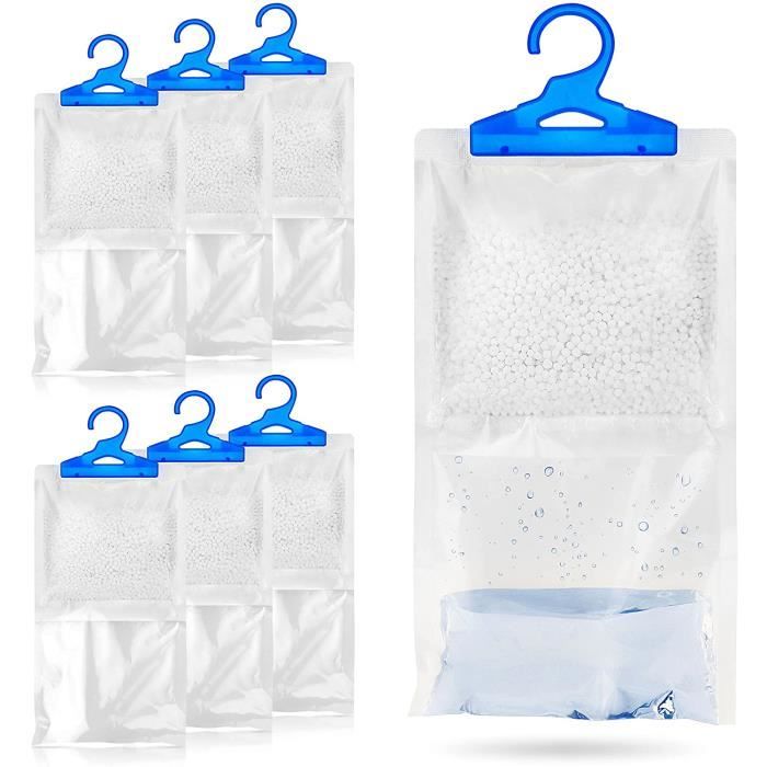 5 Pièces Absorbeur D'Humidité Placard, 80G Sachet Anti Humidité, Sac