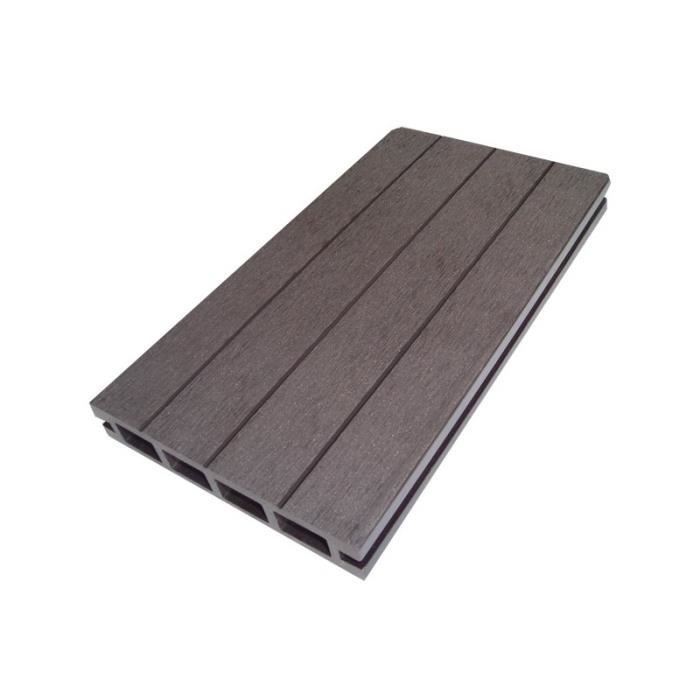 lame terrasse bois composite alveolaire qualita l 360 cm l 14 cm e 25 mm chocolat cdiscount jardin