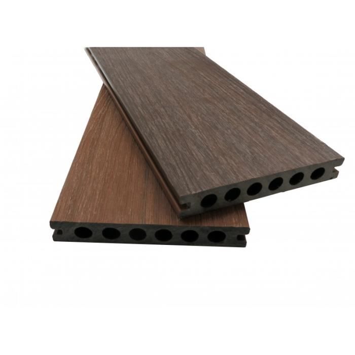 Lame De Terrasse En Composite Alveolaire Coextrude Biface Supra L 360 Cm L 14 5 Cm E 23 Mm Ambre Chene Fonce Achat Vente Revetement En Planche Lame De Terrasse En Composite Cdiscount