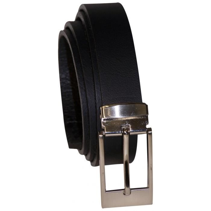 Hommes Ceinture classique noir largeur 3,6 cm 110 115 120 125 cm