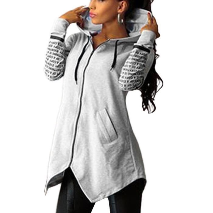 Innerternet Femme Veste Polaire Zippé Sweat-Shirt à Capuche Manteau Hoodie Chaud Automne Hiver