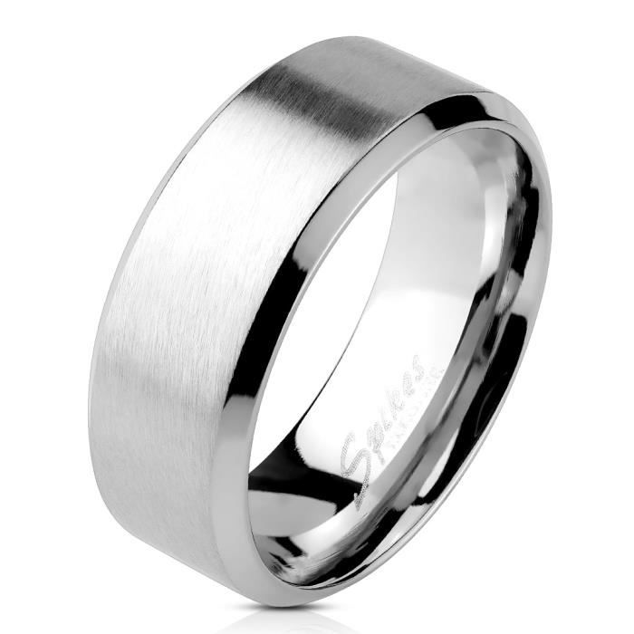 Bague Homme Argentee En Acier Inoxydable Anneau Alliance Homme 4