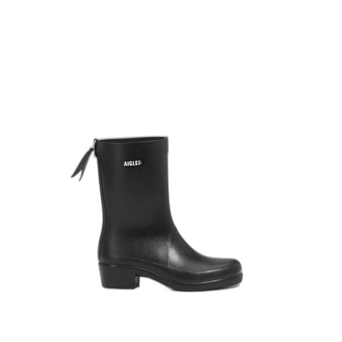 Bottes de pluie femme Aigle Myrica Mid Noir Talon fin Tige