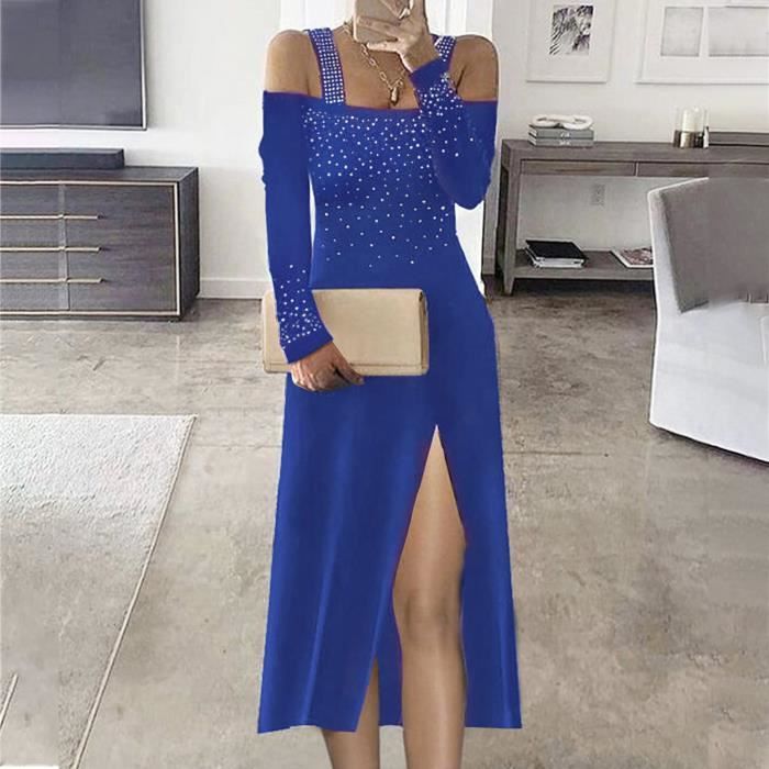 robe strass manche longue