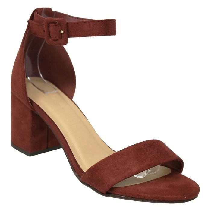 Sandales Talon Bloc 8 Cm Femme - Bout Ouvert, Lanières Cheville, Slingback - Élégantes Pour Soirée, Mariage