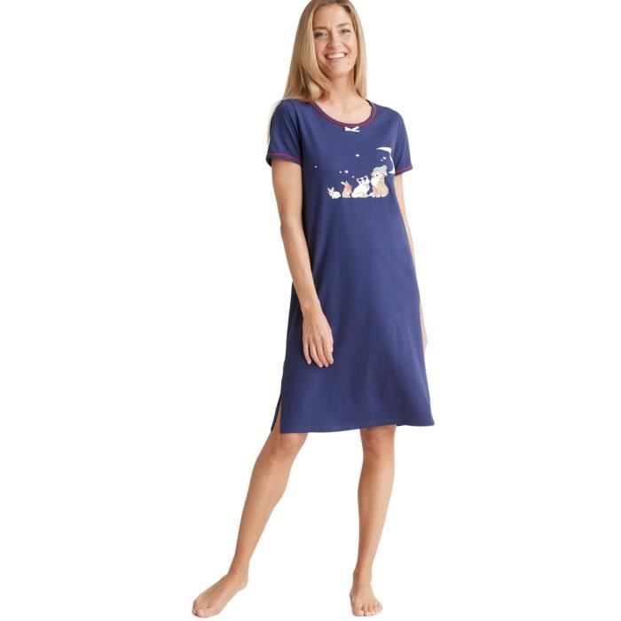 Daxon chemise de deals nuit manches courtes