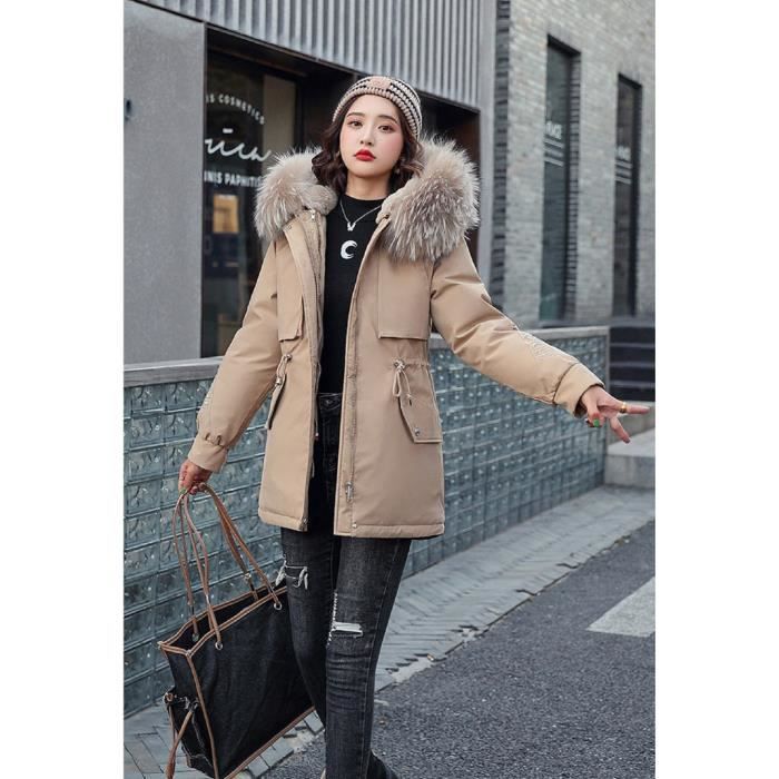 Parka Chaud Avec Capuche l gant la mode en Fourrure chaud bien