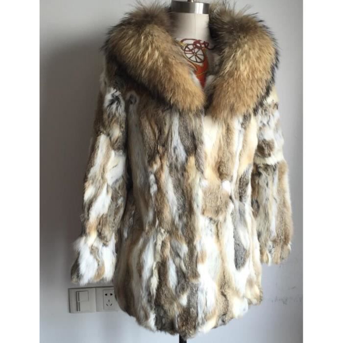 Veste En Fausse Fourrure Lapin Mi-Longue - Col Tailleur, Chaud Et Élégant Pour Femme, Style Vintage