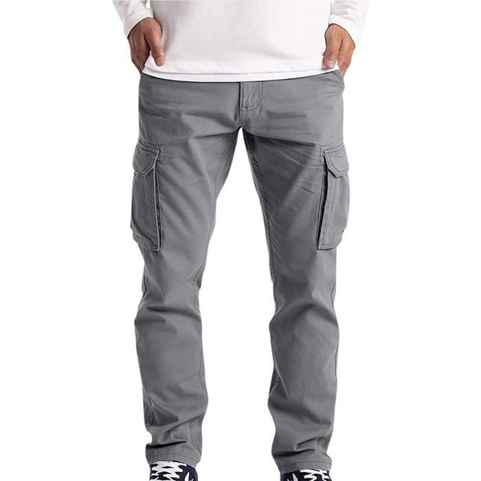 Homme Pantalon Cargo en Coton Pantalon de Travail Pantalon Multi