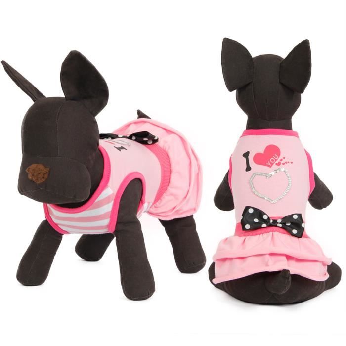 Pawz Road Love Vêtement Robe/Jupe Chien Pour Printemps/été Rose M ...