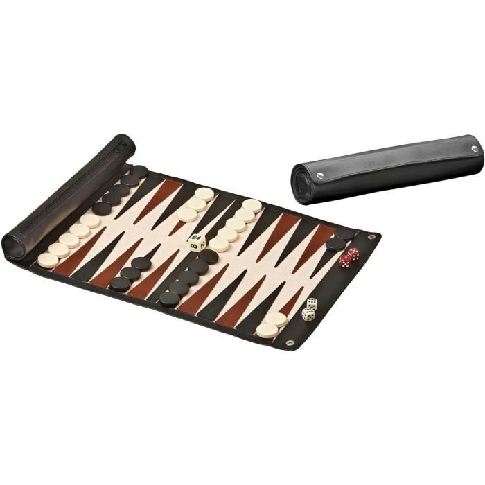 ALEA - Backgammon de voyage en cuir vegan
