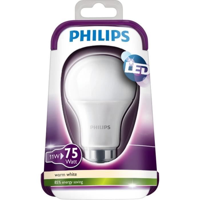Philips Ampoule Led B22 11w Equivalence 75w Achat Vente Ampoule Led Ampoule Led B22 11w Cdiscount