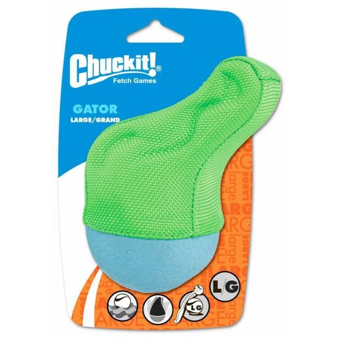 Meilleurs prix pour CHUCKIT! Balle flottante - Couleur aléatoire : bleu/vert ou bleu/orange - Amphibious gator L - Ø 7,5cm - Pour chien