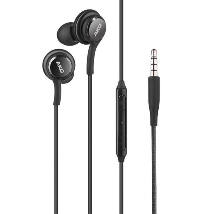 Écouteurs Samsung S8 / S9 noirs AKG Casque mains libres pour Samsung Galaxy S8 et S9