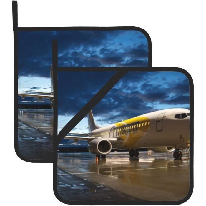 Sibba Lot De 2 Maniques Avec Poche En Coton Résistant à La Chaleur Dessous De Plat Gants De Cuisine Carrés Pour Cuisine Et Pâtisserie Gris