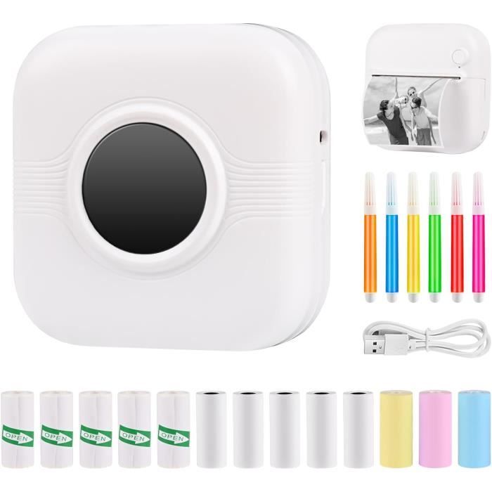 Mini Imprimante Photo Portable Bluetooth - Imprimante Thermique Sans Encre Pour Photos, Étiquettes Et Mémos