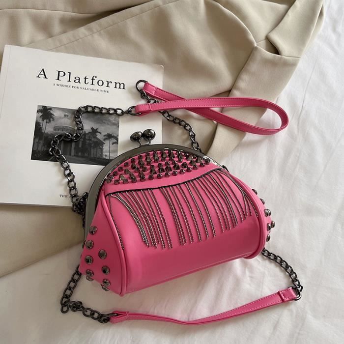 Sac à Main Fille En PU - Mini Sac Bandoulière Cœur - Rose, Bleu, Jaune - Cadeau Pour Petite Fille 3-12 Ans (Anniversaire, Noël)