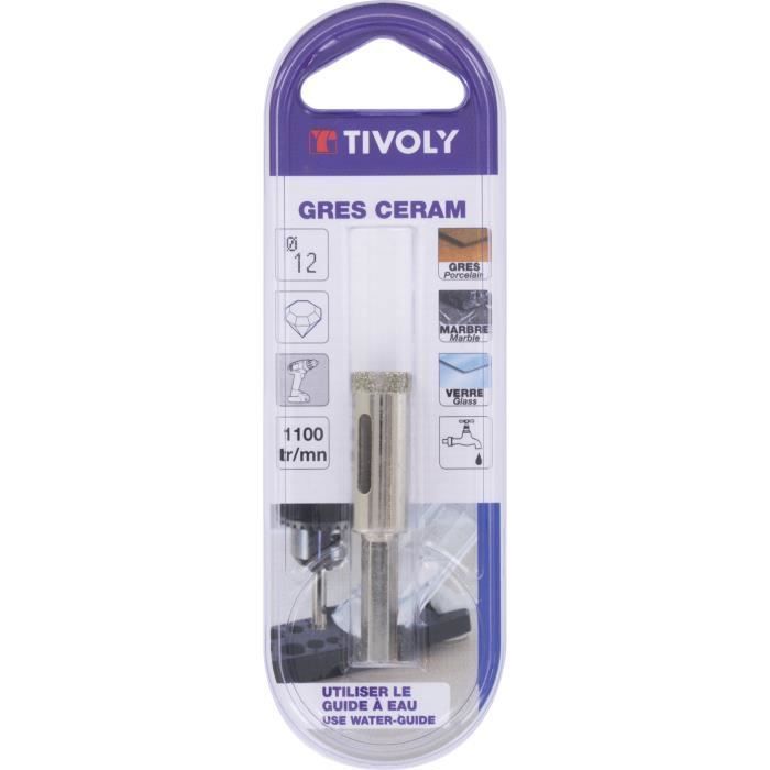 Foret Diamant TIVOLY 8 Mm - Pour Carrelage, Grès-cérame, Céramique - Perçage à Eau - Queue 3 Méplats
