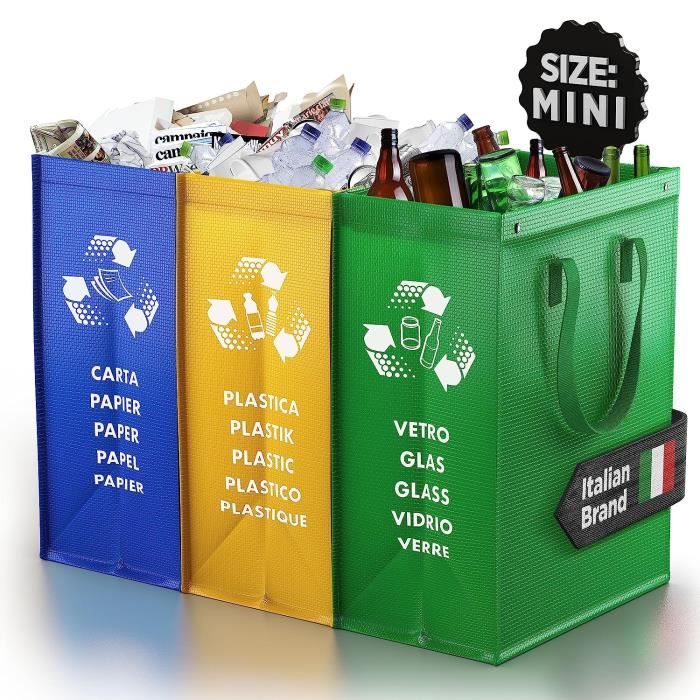 Sac Tri Selectif - Poubelle Tri Selectif 3 Bac Pour Le Verre, Le Papier Et  Le Plastique - Déchets Et Recyclage Poubelle De [u603] - Cdiscount Maison