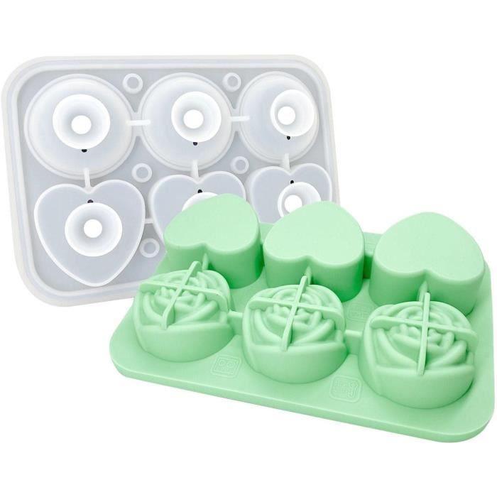 Moules À Glaçons En Forme De Rose De 6,3 Cm, 4 Cavités En Silicone En