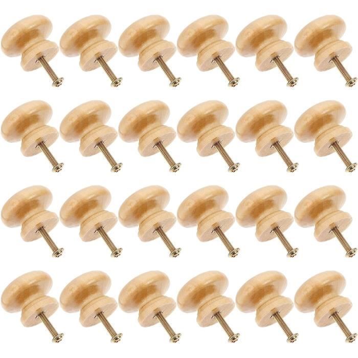 15 Boutons De Tiroir En Bois Motif Ours - Poignées Meubles Enfants Cuisine