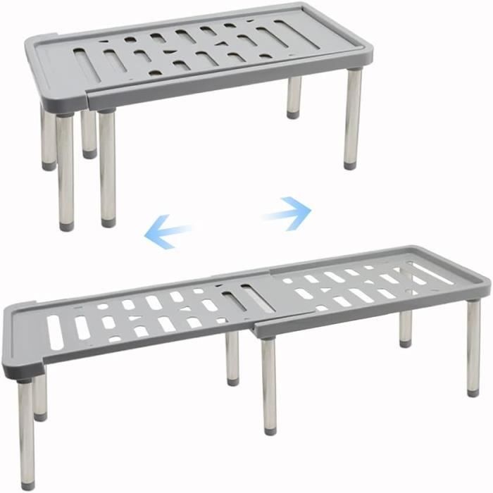 Étagère Extensible Pour Placard - Réglable 27-38 Cm - Acier, ABS - Gain De Place Pour Cuisine, SDB
