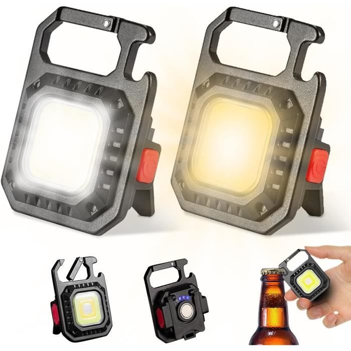 Mini Lampe Torche LED Porte-Clés Rechargeable USB - Imperméable Et Compacte - Noire