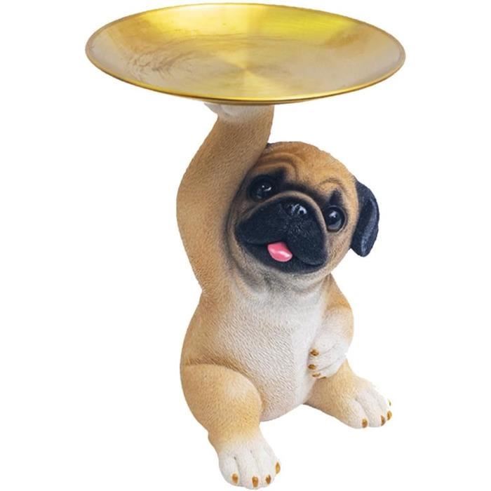Porte-livre Décoratif En Forme De Carlin Mops Argenté - Figurine Chien Moderne - Neuf