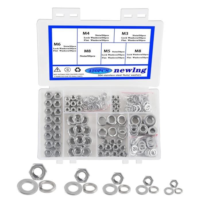 Assortiment De Vis. Rondelles Et écrous En Inox 475 Pieces 7r1uynwdq4bs6gixkia1
