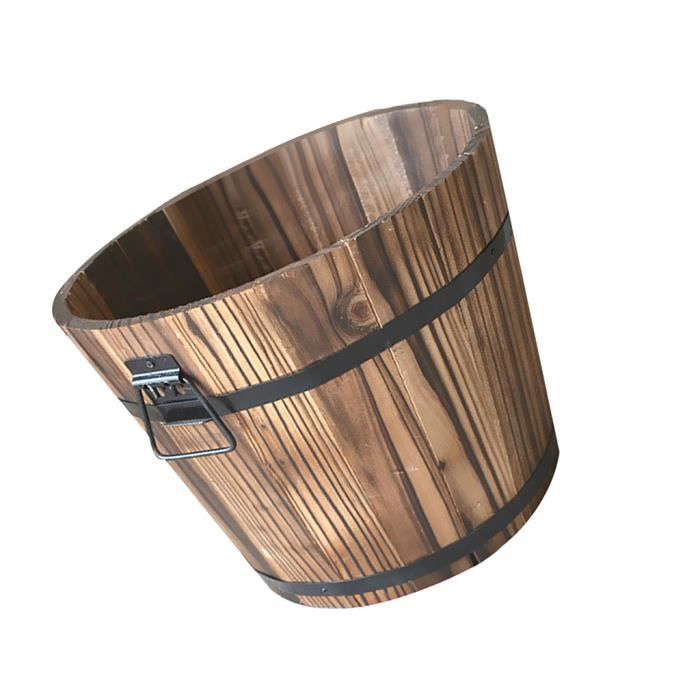 S AFSTAR Pot De Fleurs En Bois Rustique Avec Seau Suspendu