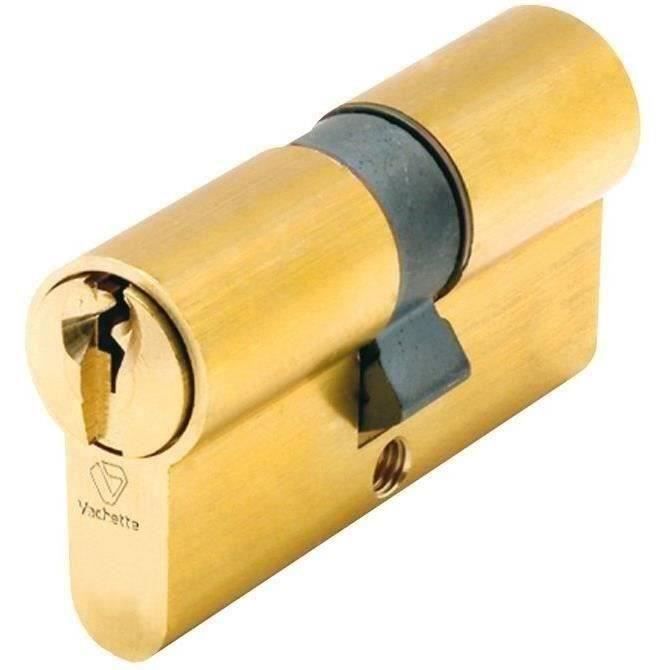 Cylindre européen VACHETTE - laiton - 30x30 mm - Crantée - 5 goupilles - 3 clés