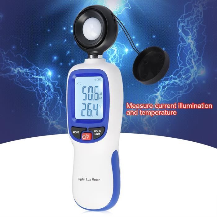Luxmètre Numérique Portable AIOMEST AI-881D - Mesure 0,01 à 400 000 Lux - Détecteur D'Éclairement Avec Sonde Rotative 270° - Pour Plantes, Aquarium, Photographie