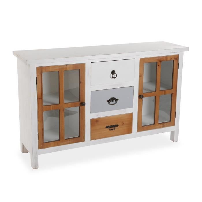 Commode Blanche 3 Tiroirs - Meuble Rangement Salon/chambre, Design épuré, Facile à Monter, Dimensions 60x40x70 Cm - 1