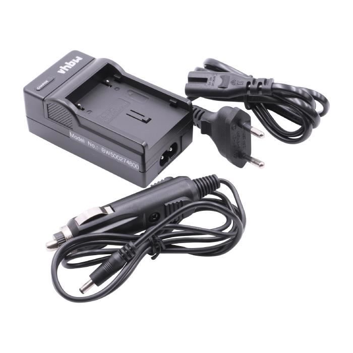 vhbw Chargeur compatible avec JVC DV900, DV900K, DV900U, DVA10, DVA101 caméra caméscope action-cam - Station + câble de voiture,