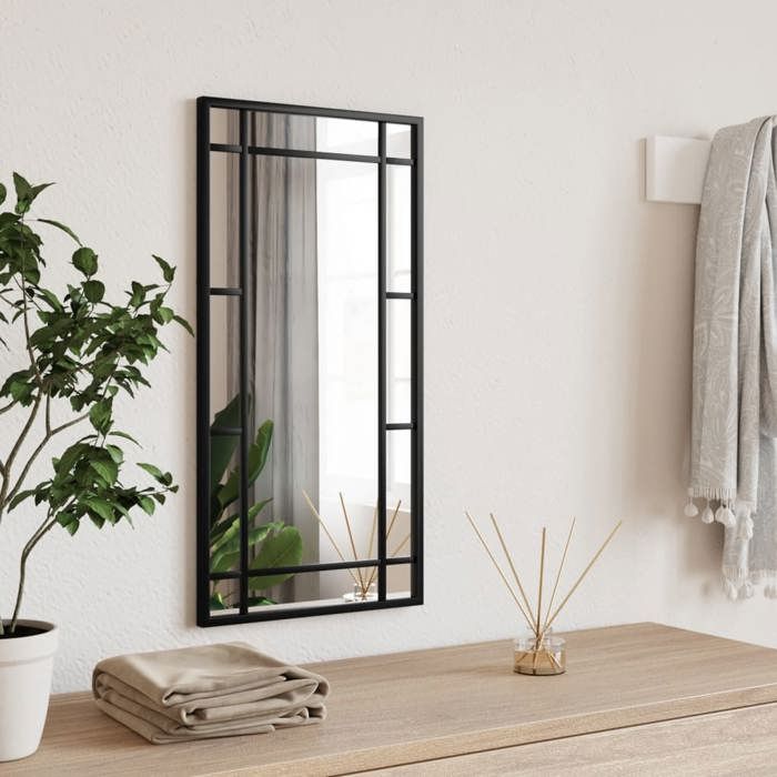 vidaXL Miroir mural noir 30x60 cm rectangulaire fer 358628